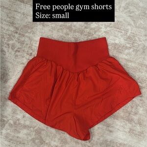 Free People Red High-Waist Athletic Shorts